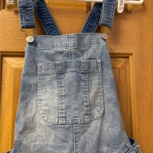 Women’s Wallflower Distressed Light Blue Jean Denim Overalls size L mom jeans